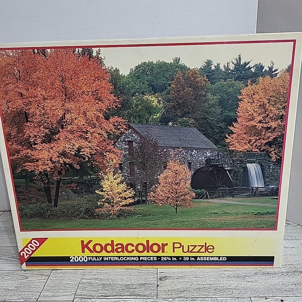 Vintage 1992 Kodacolor Puzzle 2000 Pc‎  #16161 Unopened Sudbury Grist Mill MA
